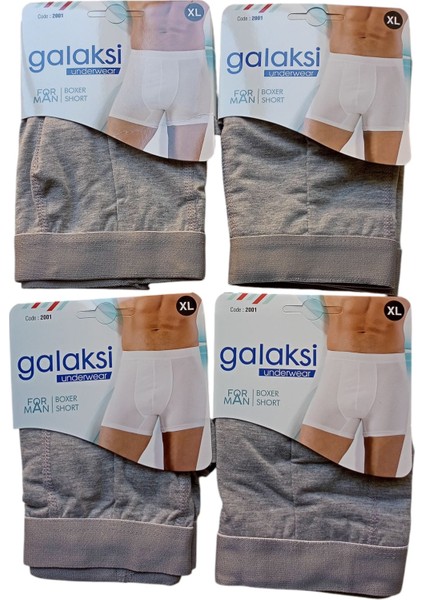 erkek boxer pamuklu cotton gri renk 4'lü ekonomik paket esnek yumuşak penye slim fit BGL1-3XL