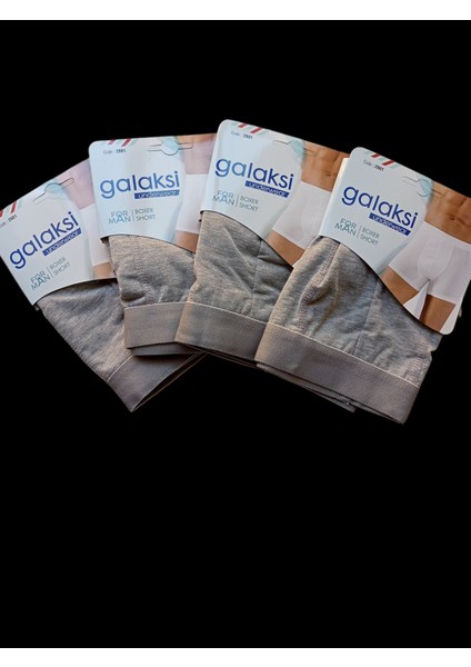 erkek boxer pamuklu cotton gri renk 4'lü ekonomik paket esnek yumuşak penye slim fit BGL1-3XL