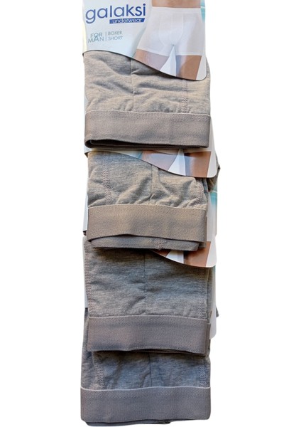 erkek boxer pamuklu cotton gri renk 4'lü ekonomik paket esnek yumuşak penye slim fit BGL1-3XL