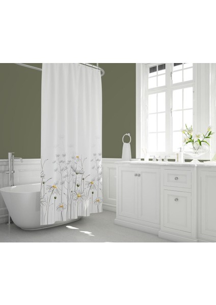 Banyo Paspas ve Tek Kanat Duş Perdesi 1 x 120 x 200 Set Banyo Halısı 8441 modelleri