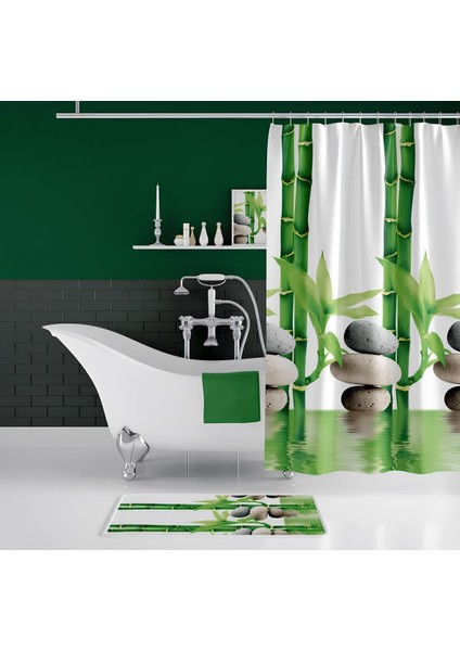 Banyo Paspas ve Tek Kanat Duş Perdesi 1 x 120 x 200 Set Banyo Halısı 10056 fiyatları