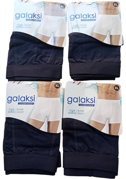 erkek boxer pamuklu cotton lacivert 4'lü ekonomik paket esnek yumuşak penye slim fit BGL1-2M
