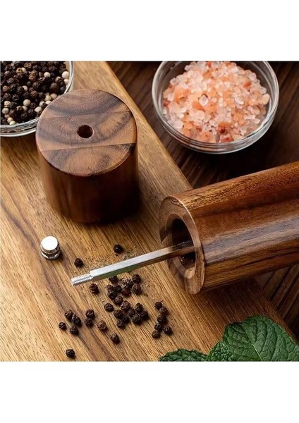 Meşe Modern Tasarımlı Ahşap Manuel Tuzluk Karabiberlik Değirmeni Meşe 21 cm 1 Adet modelleri