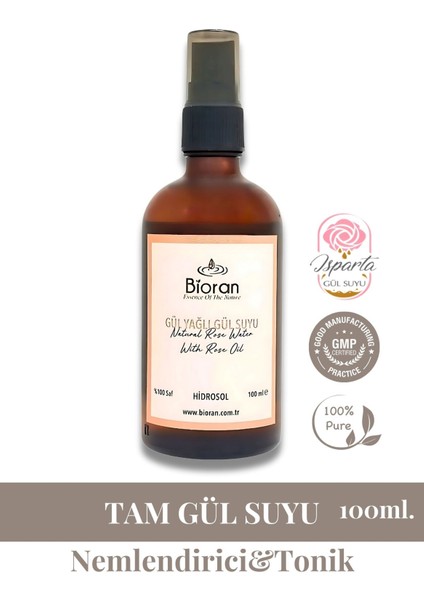Gül Yağlı Gül Suyu 100 ml – %100 Doğal Isparta Gülü ile Cilt Bakımı