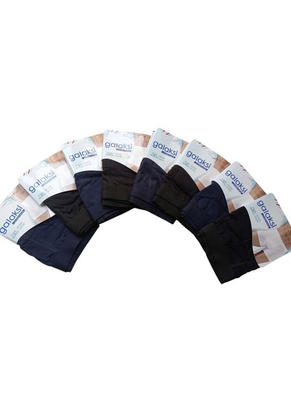Erkek boxer pamuklu cotton 8'li ekonomik paket lacivert / siyah esnek yumuşak penye slim fit BGL8-3M