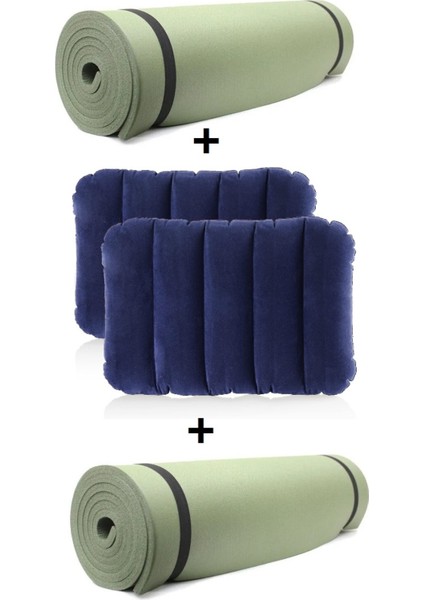 Su Geçirmez Kamp Matı Seti 2'li Kamp Yastığı 2'li Kamp Minderi Outdoor Set