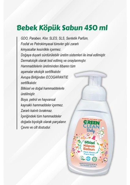 Gren Clean Bebek Köpük Sabun 450 ml ve Rosie Pamuk