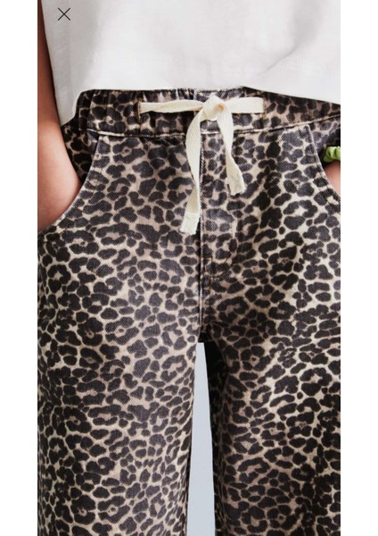 Kız Çocuk Leopar Pantolon