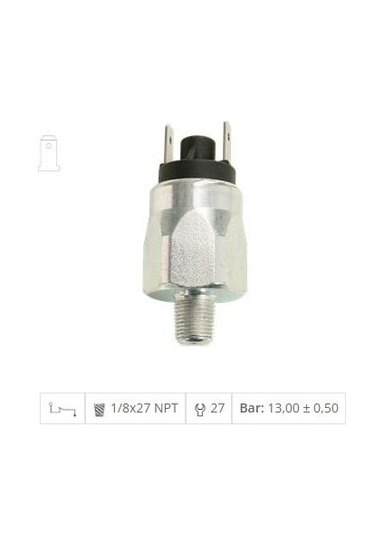 Kuyruk Mili Basınç Müşürü (1/8 x 27 Npt) (13,00 ± 0,50 Bar) Massey Ferguson