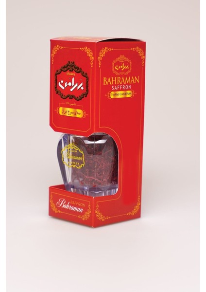 Bahraman Safran Süper Top Negin Safran 3gr Cam KUTULU,%100 Organik Premium Kalite Iran Safranı.