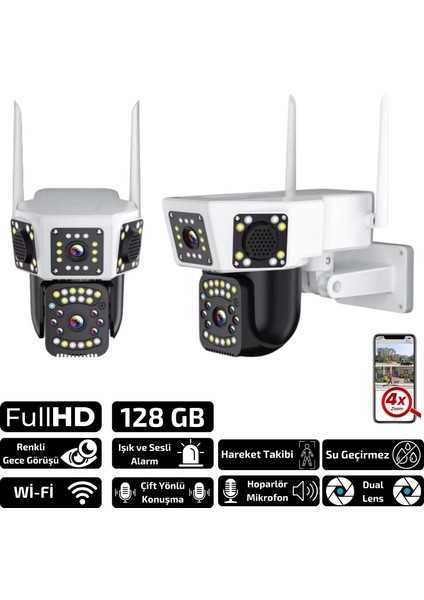 O-Kam 3014 6mp Wifi Kablosuz Dual Lens Güvenlik Kamerası Hareketli, Gece Görüşlü, Dış & Iç Kullanım fiyatları