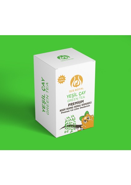 Isis Royal Premium Kedi Kumu Koku Giderici Yeşil Çay Kokulu 10'lu Paket