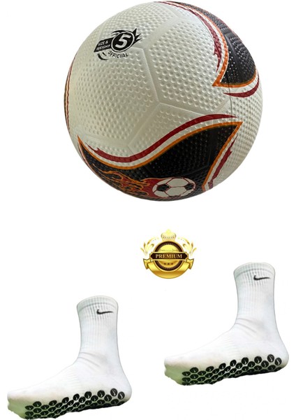 Pro Futbol Topu Seti Kaydırmaz Havlu Silikon Taban Çorap Sert Zemin Futbol Topu