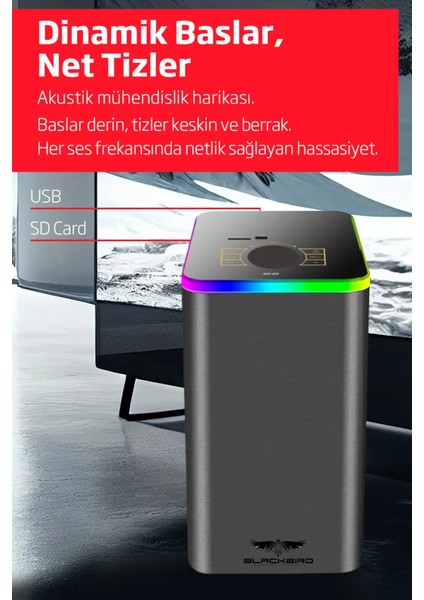 5+1 Rgb Işıklı Surround Ev Sinema Ses Sistemi Hepu HP-TV04