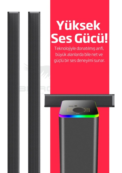 5+1 Rgb Işıklı Surround Ev Sinema Ses Sistemi Hepu HP-TV04