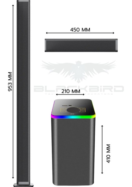 5+1 Rgb Işıklı Surround Ev Sinema Ses Sistemi Hepu HP-TV04
