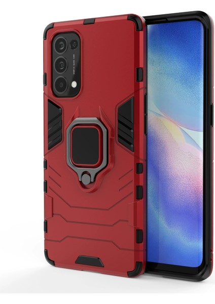 Oppo Reno 4 4g Darbeye Dayanıklı Telefon Kılıfı ve Yüzük Tutucu (Yurt Dışından)
