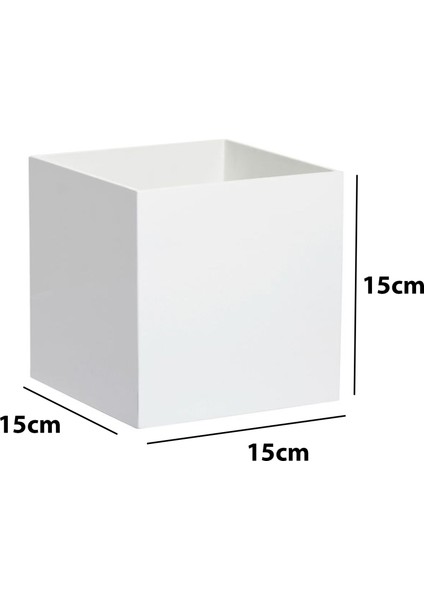 Beyaz Kapaksız Çok Amaçlı Saklama Kutusu (15 cm x 15 cm x 15 cm ) fiyatları