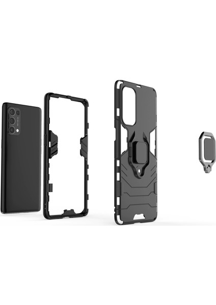 Oppo Reno 4 4g Darbeye Dayanıklı Telefon Kılıfı ve Yüzük Tutucu (Yurt Dışından) fırsatları