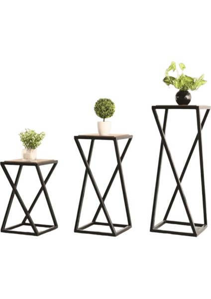 3’lü Set Dekoratif Çiçeklik | Dekoratif Çiçeklik | Salon Saksılığı