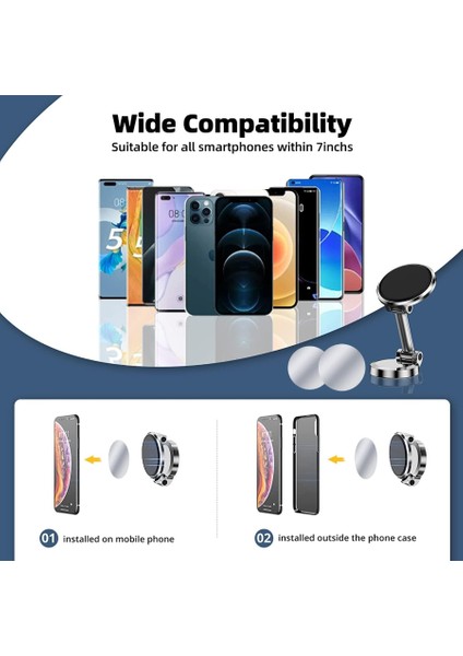 Torpidoya Yapışan Manyetik Araç Içi Telefon Tutucu Metal Oto 2 Adet Mıktanıslı indirimleri