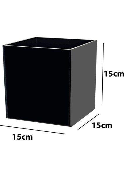 Siyah Kapaksız Çok Amaçlı Saklama Kutusu (15 cm x 15 cm x 15 cm ) fiyatları