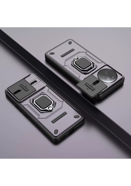Xiao Redmi K80 Kayar Kamera Kapağı, Döndürülmüş Halka Destekli Askeri Sınıf Darbeye Dayanıklı Koruyucu Kılıf (Yurt Dışından)