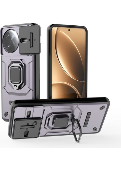 Xiao Poco F6 Pro Kayar Kamera Kapağı, Döndürülmüş Halka Destekli Askeri Sınıf Darbeye Dayanıklı Koruyucu Kılıf (Yurt Dışından) fiyatları