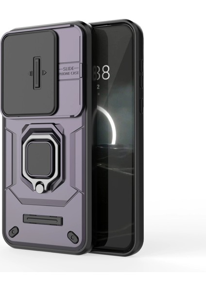 Huawei Nova 13 Kayar Kamera Kapağı, Döndürülmüş Halka Destekli Askeri Sınıf Darbeye Dayanıklı Koruyucu Kılıf (Yurt Dışından)