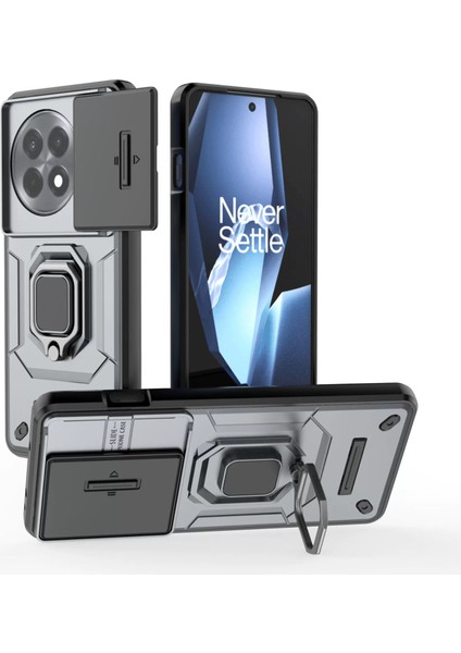 Oneplus 13R Kayar Kamera Kapağı, Döndürülmüş Halka Destekli Askeri Sınıf Darbeye Dayanıklı Koruyucu Kılıf (Yurt Dışından)