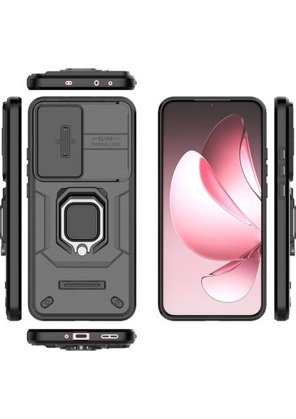 Oppo Realme 12 Pro Kayar Kamera Kapağı, Döndürülmüş Halka Destekli Askeri Sınıf Darbeye Dayanıklı Koruyucu Kılıf (Yurt Dışından) modelleri