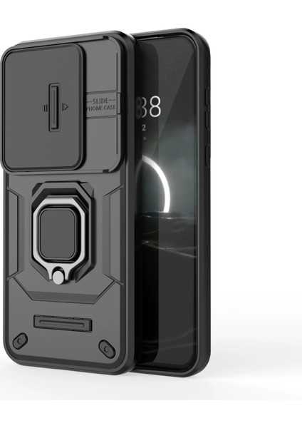 Huawei Nova 13 Kayar Kamera Kapağı, Döndürülmüş Halka Destekli Askeri Sınıf Darbeye Dayanıklı Koruyucu Kılıf (Yurt Dışından)