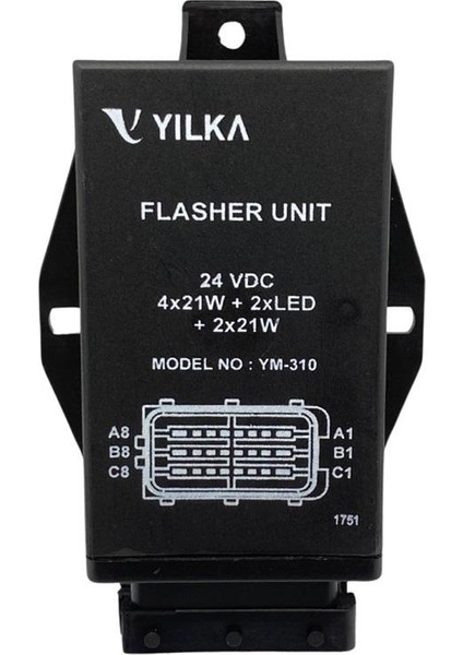YILKA 24V FLAŞÖR 24 UÇLU (4 x 21W + 2 x LED + 2 x 21W) OTOKAR