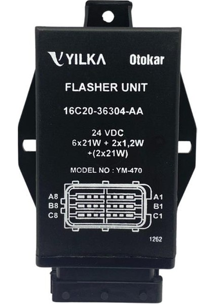 YILKA 24V FLAŞÖR 24 UÇLU (6 x 21W + 2 x 1,2W) + (2 x 21W) OTOKAR