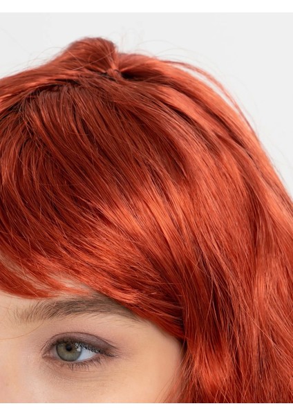 Kızıl Renk Kahküllü Dalgalı Uzun Parti Peruğu modelleri