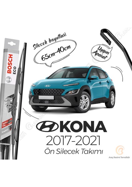 Bosch Eco Ön Silecek Takımı Hyundai Kona 2017-2021 ile Uyumlu fiyatları