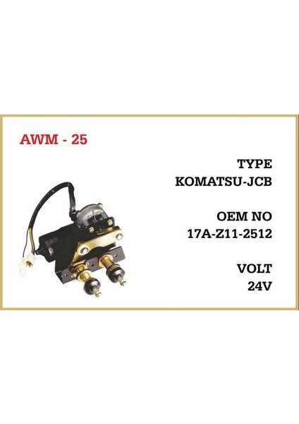 24V Silecek Motoru Mekanizmalı Çift Milli 70/70 (Açık)