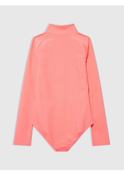 Kız Çocuk Pembe Fermuarlı Rashguard Mayo