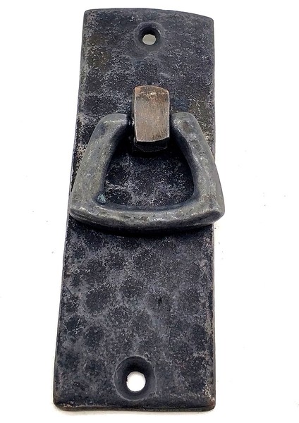 Antika Tarz Dekoratif Pirinç Dik Dövme Kapı Kulbu - 90X31 mm, Oksit