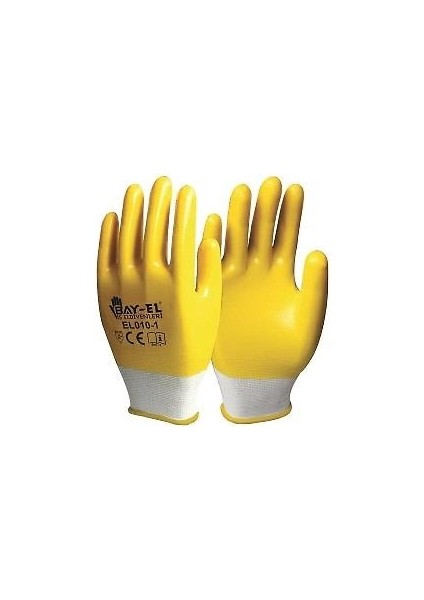 İŞ ELDİVENİ SARI (NİTRİL KAPLI) KOKUSUZ 1.KALİTE NO:10 (1 ÇİFT)