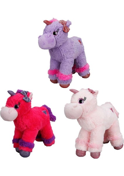 Unicorn Renkli Peluş At 28 Cm. 1 Adet Fiyatıdır