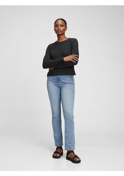 Kadın Açık Mavi High Rise Washwell™ Classic Straight Jean Pantolon