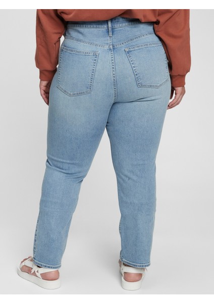 Kadın Açık Mavi High Rise Washwell™ Classic Straight Jean Pantolon indirimleri