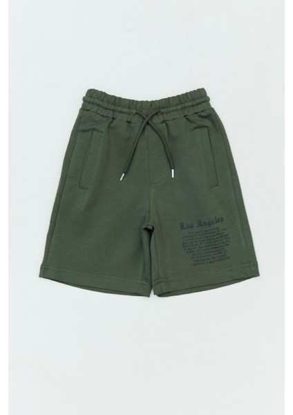 Beli Lastikli Los Angeles Yazı Baskılı Erkek Çocuk Şort