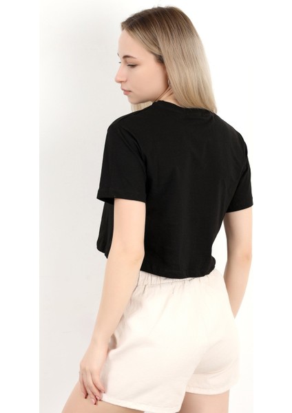Kadın Bisiklet Yaka Basic Spor T-Shirt Siyah - 925003 modelleri