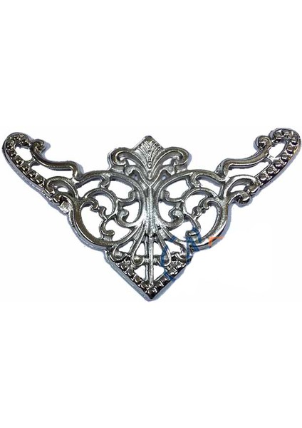 Dekoratif Köşe Süsü, Köşelik - Büyük, 31X55 mm, Nikel, 1 Adet