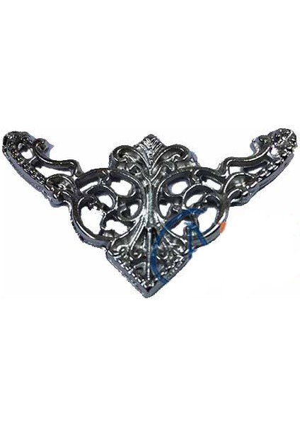 Dekoratif Köşe Süsü, Köşelik - Küçük, 19X34 mm, Nikel, 1 Adet