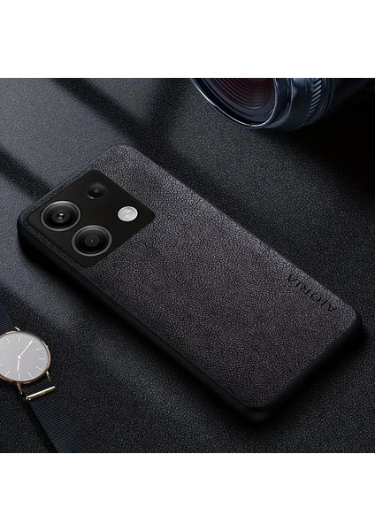 Redmi Note 13 Pro 5g Için Kılıf Kamera Korumalı Gerçek Deri Işlemeli Elde Kaymaz Yumaşak Slikon Kapak