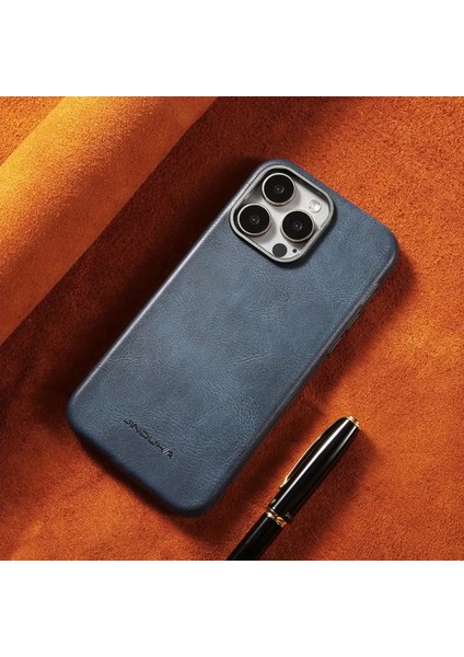 Iphone 16 Pro Max Uyumlu Kılıf Kamera Korumalı Gerçek Deri Işlemeli Elde Kaymaz Yumaşak Slikon Kapak