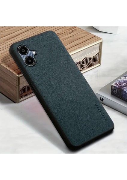 Samsung Galaxy A05 Için Kılıf Kamera Korumalı Gerçek Deri Işlemeli Elde Kaymaz Yumaşak Slikon Kapak